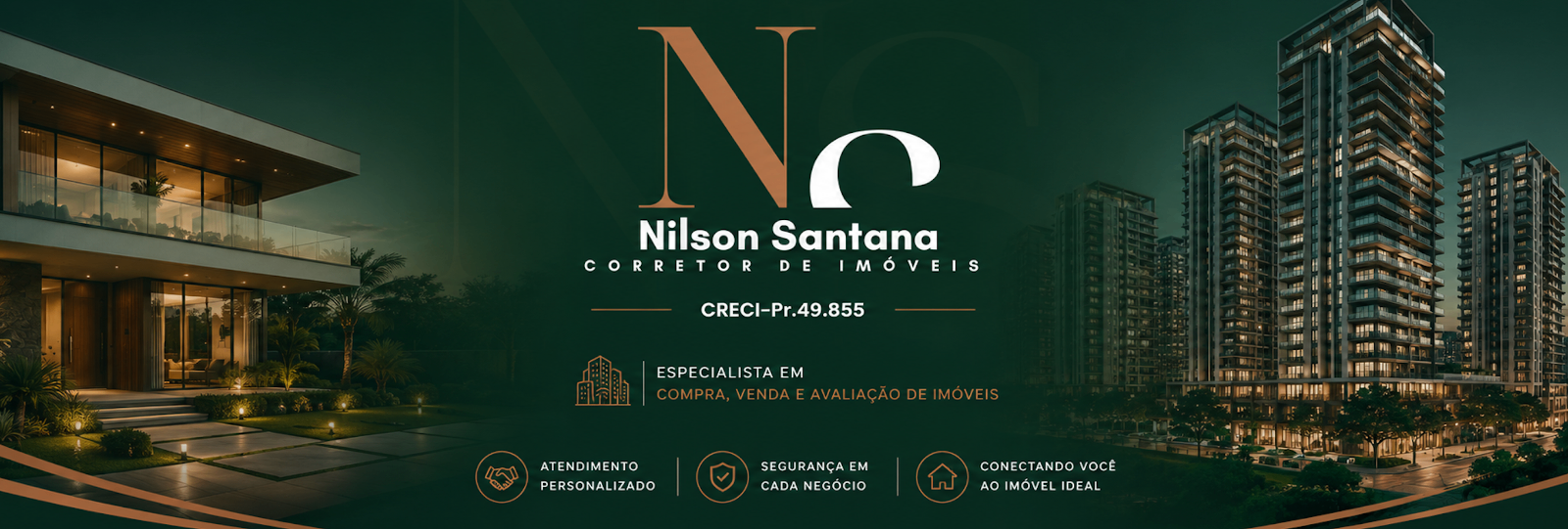 Capa do catálogo de imóveis — Nilson Santana